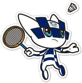 🏸 2831d680 Miraitowa Tokyo 2020 Olympics TOKYO 2020 Miraitowa, Olympische Spiele, Tokio 2020, Badminton, Sport, Maskottchen telegram sticker
