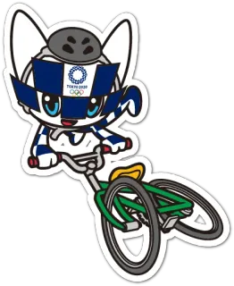 🚲 80cb61b3 TOKYO 2020 olympia, tokio 2020, maskottchen, fahrrad, sport, figur, süß telegram sticker