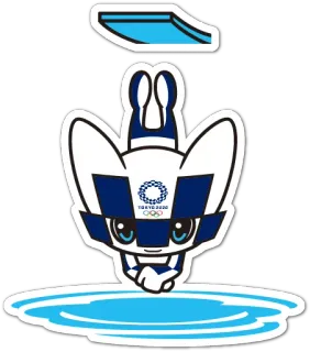 🤿 cd84d1f5 Olympia, Tokio 2020, Maskottchen, Tauchen, Sport, Figur, Tier telegram sticker