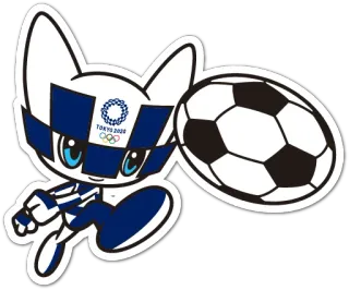 ⚽️ e92a4a9c Miraitowa Tokyo 2020 Olympic Games TOKYO 2020 Miraitowa, Olympia, Maskottchen, Tokio 2020, Sport, Fußball, Figur telegram sticker