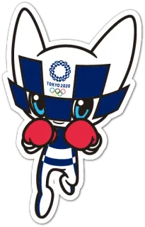 🥊 f8abd319 TOKYO 2020 Olympische Spiele, Tokio 2020, Maskottchen, Miraitowa, Sport, Figur telegram sticker