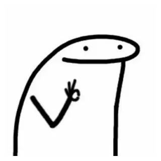 💟 d23360c4 orang lidi, gestur ok, kartun, sederhana, seni garis telegram sticker