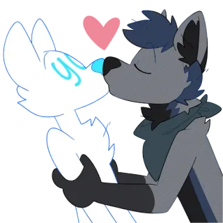 💋 2a4c5555 berciuman, berbulu, binatang, cinta, hati, kasih sayang, kartun whatsapp sticker