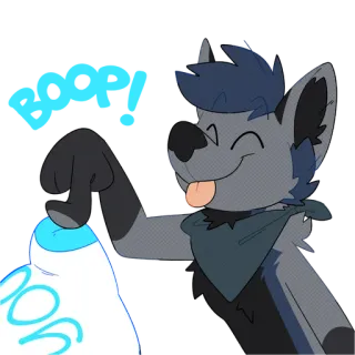 👃 879afca1 BOOP boop, furry, hewan, anjing, lidah, seru, kartun whatsapp sticker