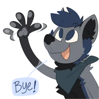 👋 a5299229 Bye! kartun, binatang, melambai, salam, ramah, sampai jumpa whatsapp sticker