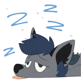 💤 bd89fbbd ZZZ serigala, lelah, zzz, mengantuk, hewan, kartun whatsapp sticker