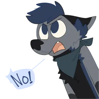 😠 f57f8ac6 No! tidak, marah, serigala, kartun, negatif, ekspresi whatsapp sticker