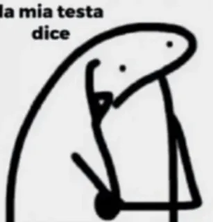 ✨ 218dc691 la mia testa dice Meme, Dibujo, Italiano, Texto telegram sticker