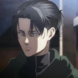 ⚔ 313a14da Levi Ackerman Attack on Titan アニメ, 兵士, 進撃の巨人, 兵長, 真剣, 進撃, リヴァイ telegram sticker