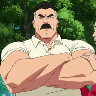🌐 88d0e861 Omni-Man Invincible superhero, mustache, viltrumite, angry, strong telegram sticker