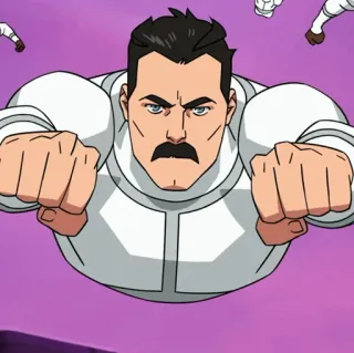 🌐 a36f04ed Omni-Man Invincible superhero, viltrumite, flying, omniman, evil telegram sticker