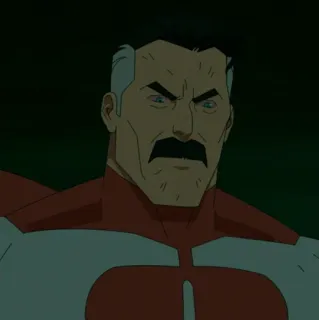🌐 b7d7250a Omni-Man Invincible superhero, viltrumite, mustache, serious, powerful telegram sticker
