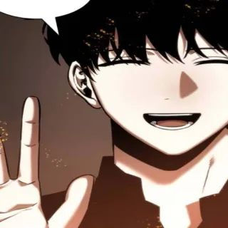 ๐ e833b9db anime, manga, peace, smile, cute whatsapp sticker