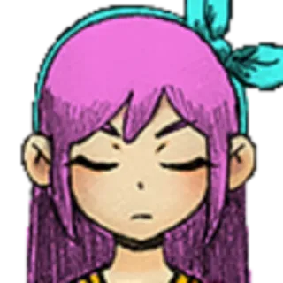 😔 adc70e5e Aubrey Omori 动漫, 粉色头发, 电子游戏, 角色 telegram sticker