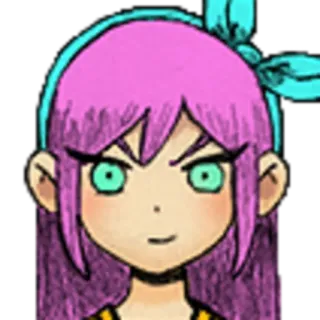 😼 b15eaaa4 Aubrey OMORI 动漫, 游戏, 粉色头发, 绿色眼睛, 女孩 telegram sticker