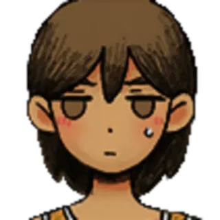 😥 cb99a9b2 Kel Omori 电子游戏, 动漫, 角色, 肖像, 悲伤, 棕色头发 telegram sticker