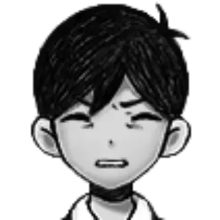 😣 d03765df 肖像, 脸, 黑白 telegram sticker