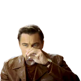 🥃 53115926 Leonardo DiCaprio hombre, actor, Leonardo DiCaprio, bebiendo telegram sticker