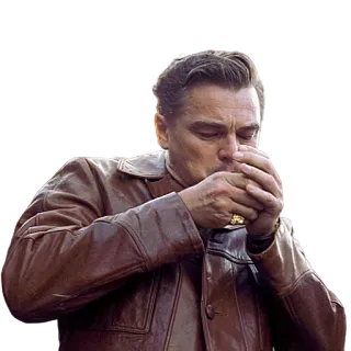 🚬 9de57b2c leonardo dicaprio, fumando, actor, celebridad, hombre, chaqueta marrón telegram sticker