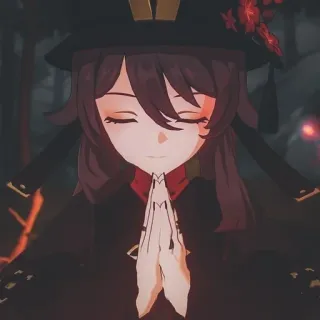 🙏 1aeafd2f Hu Tao Genshin Impact 호두, 원신, 애니, 캐릭터, 비디오 게임, 귀여운, 소녀 telegram sticker