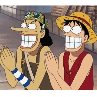 😁 58b735af Usopp One Piece Anime, One Piece, Usopp, Luffy, Dessin animé telegram sticker