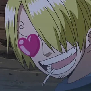 😍 761e0f94 Sanji One Piece Anime, One Piece, Sanji, Coeur, Amour, Cigarette telegram sticker