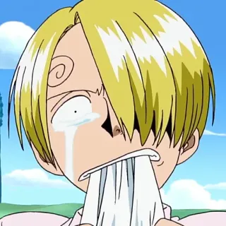 😭 cd95a594 Sanji One Piece animé, pleurer, blonde, one piece, sanji, dessin animé telegram sticker