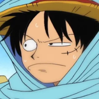🤔 da028d23 Monkey D. Luffy One Piece Anime, Monkey D Luffy, One Piece, Dessin animé, Personnage telegram sticker