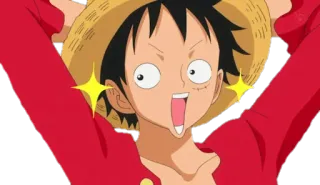 🤩 016fb8f5 Monkey D. Luffy One Piece 动漫, 漫画, 海贼王, 蒙奇·D·路飞, 路飞 telegram sticker