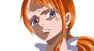 😒 0beb27d4 Nami One Piece 动漫, 海贼王, 娜美, 生气, 搞笑 telegram sticker