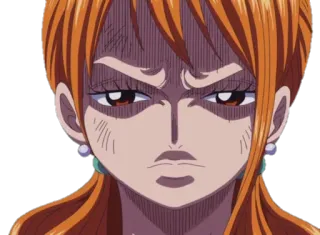 😡 5a388f0e Nami One Piece 动漫, 娜美, 海贼王, 橘色头发, 生气, 恼火 telegram sticker