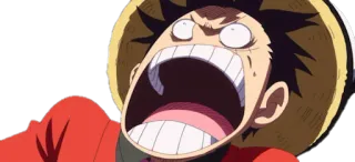 😱 ce25ae69 Monkey D. Luffy One Piece 动漫, 漫画, 海贼王, 蒙奇·D·路飞, 草帽, 卡通 telegram sticker