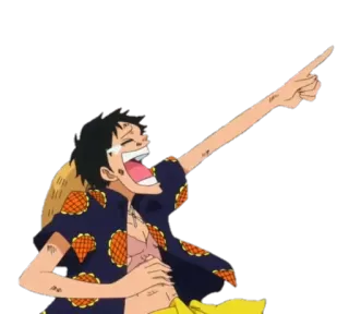 👆 ed082379 Luffy One Piece 动漫, 海贼王, 路飞, 草帽, 庆祝, 快乐 telegram sticker