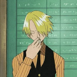 💛 2b470565 Sanji One Piece Anime, Manga, One Piece, Sanji, Zigarette, Blond telegram sticker