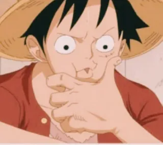 🤔 357869e7 Luffy One Piece Anime, One Piece, Ruffy, Cartoon, Lustig, Charakter telegram sticker