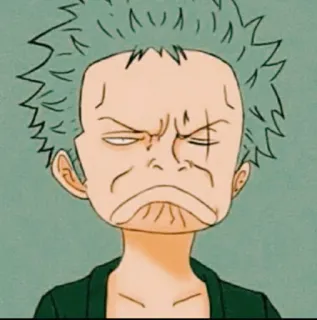 😣 9d0754ab Zoro One Piece Anime, One Piece, Zorro, Lustig, Manga, Charakter telegram sticker