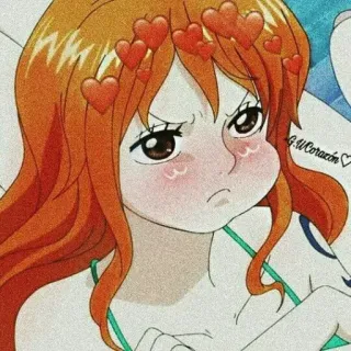 😠 b6595faf Nami One Piece anime, manga, one piece, nami, cartoon, herzen telegram sticker