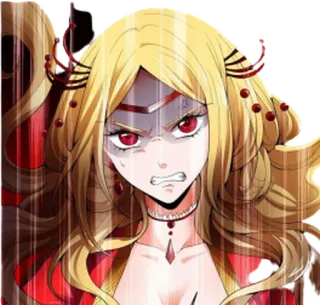 😤 63c9fa05 Anime, Manga, Enojada, Mujer, Rubia, Dibujo animado, Ilustración telegram sticker