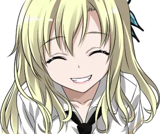 😄 0db1b6d4 anime, personaggio, sorridente, felice, ragazza, capelli biondi, carina telegram sticker