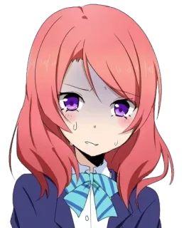 😰 8bd199b3 Anime, Ragazza, Carina, Preoccupata, Manga, Personaggio, Uniforme scolastica, Kawaii telegram sticker