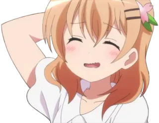 😅 b51b3ebd ragazza anime, carina, felice, sorridente, fiore, cartone animato telegram sticker