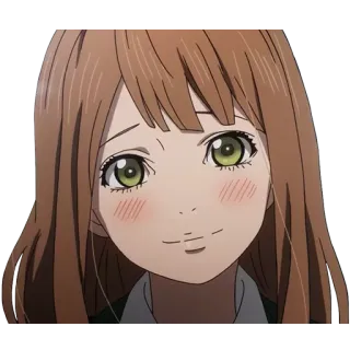 😊 e809610f Anime, Cartone animato, Ragazza, Donna, Ritratto, Sorridendo telegram sticker