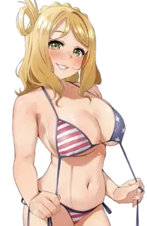 🤤 23283e05 Anime, Bikini, Fille, Étoiles et rayures telegram sticker