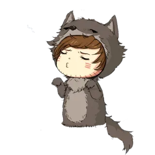 😽 aaea1d50 wolf, animal, cute, chibi, furry, cartoon, character, mascot whatsapp sticker
