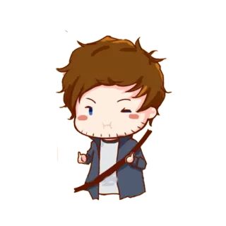 😋 e8076c54 chibi, character, cartoon, cute, man, wand whatsapp sticker