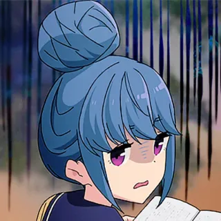 😨 216f0cd9 Rin Shima Yuru Camp Anime, Kartun, Rin Shima, Yuru Camp, Khawatir, Stres whatsapp sticker