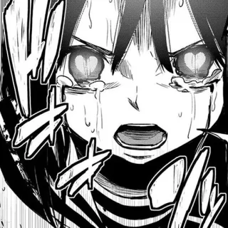 😭 d31c2454 animé, manga, fille, pleurs, triste, yeux en coeur telegram sticker