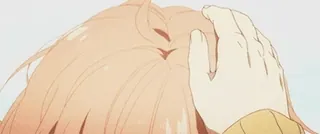 🤗 6046a1b5 动漫, 头发, 手, 摸头, 喜爱, 动漫女孩 telegram sticker