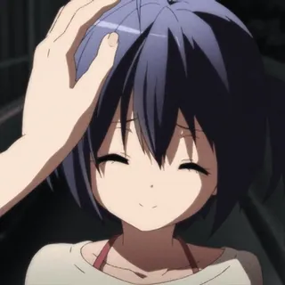 🤗 9f6bce49 动漫, 角色, 女孩, 摸头, 开心, 可爱 telegram sticker