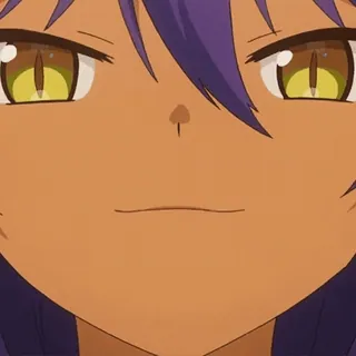 😏 9b536571 Anime, Capelli viola, Occhi gialli, Cartone animato, Manga, Ritratto telegram sticker